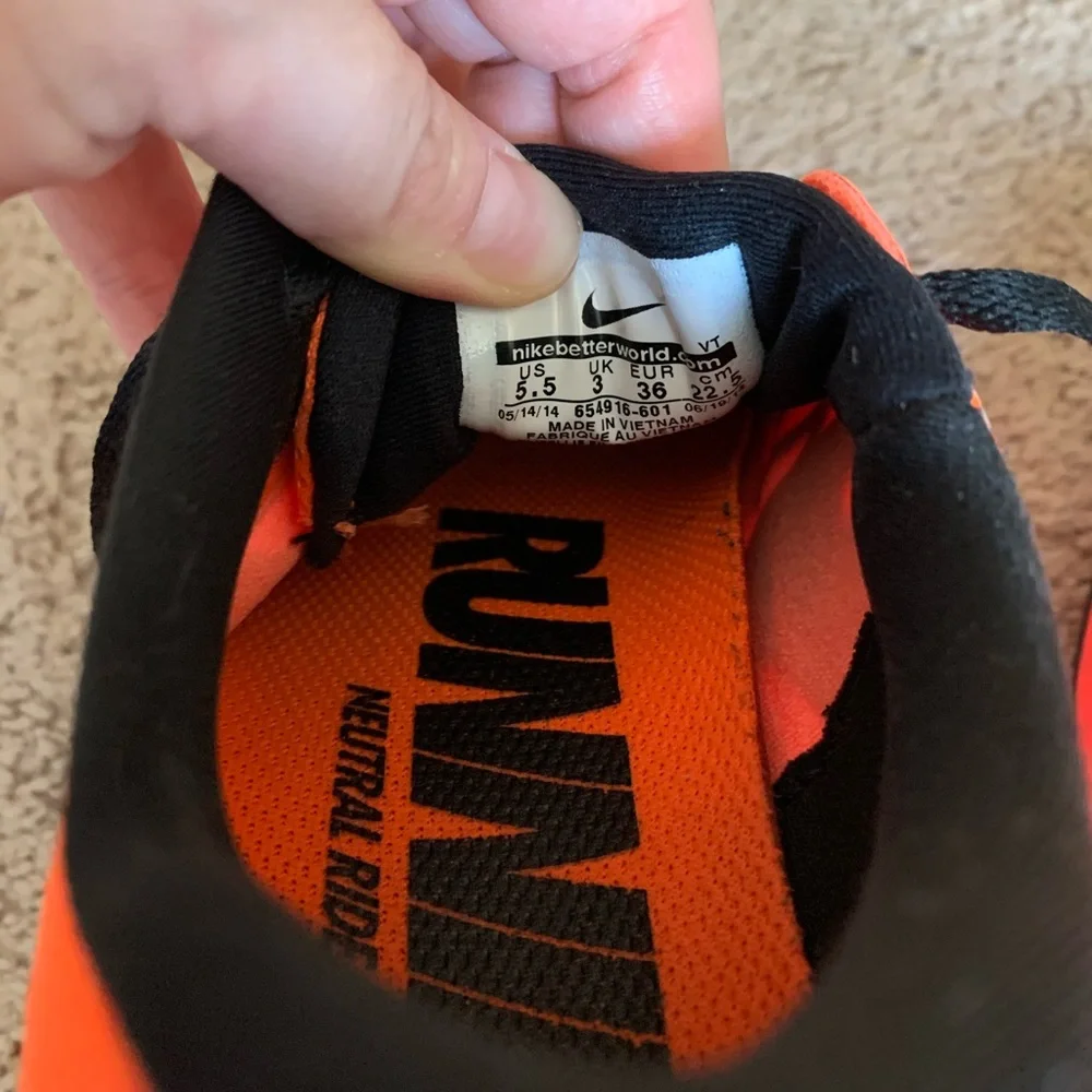 Nike Women's Bright Orange and Black Running Shoes